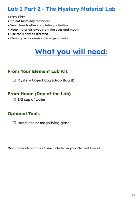 Element Lab: Hands-On Grade 2 Science Kit